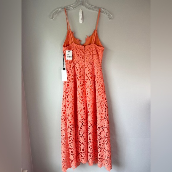 ASTR Midi Length Lace Coral Strap Cocktail Dress - Picture 3 of 10